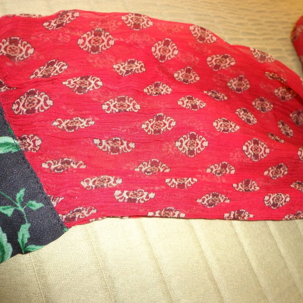 NWOT Sundance Tiered Floral Dress SP Lined Sheer Long Sleeves Multi - Picture 6 of 12